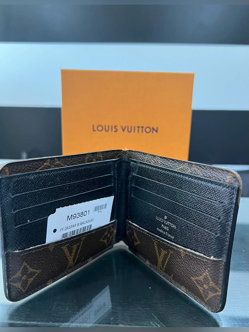 Louis Vuitton Brown Monogram Gaspar Mascassar Wallet with Black Trim